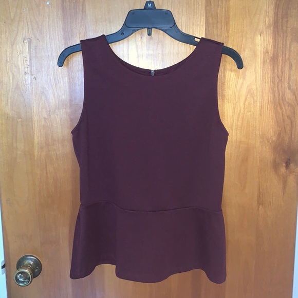 Loft Plum Colored Peplum Blouse - Picture 1 of 8